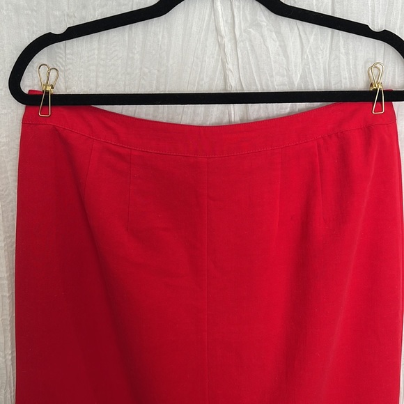 Emma James Red Skirt | Button Down Skirt | Size 14 | Midi Skirt | Vintage Skirt - Picture 3 of 5